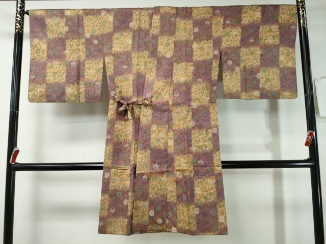 平和屋着物#道中着 お召地 草花文 ますいわ屋扱い 正絹 逸品 CAAT0475dy