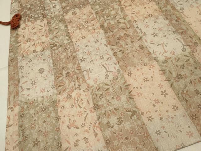 平和屋着物#道中着 お召地 名物裂 反端付き ロング丈 正絹 逸品 未使用 CAAT0491dy