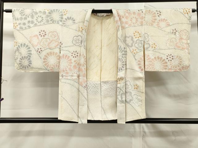 平和屋着物#名門 藤娘きぬたや・総絞り 羽織 草花文 正絹 逸品 CAAT0508dy