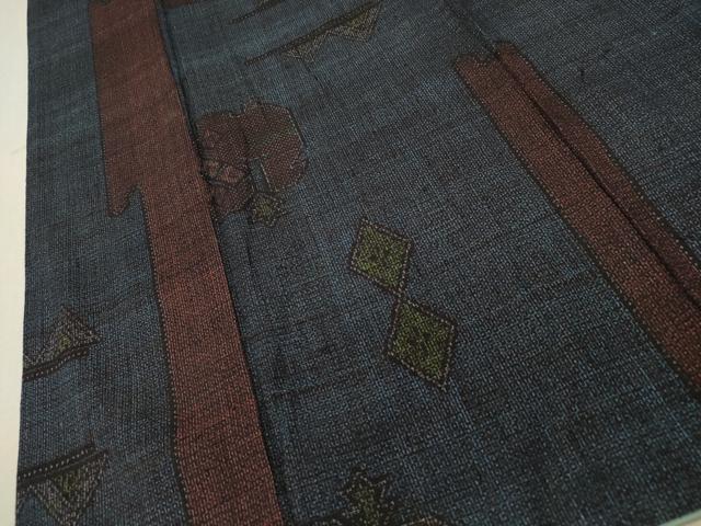 平和屋着物●結城紬 100亀甲 吉祥文 正絹 逸品 CAAT0555dy