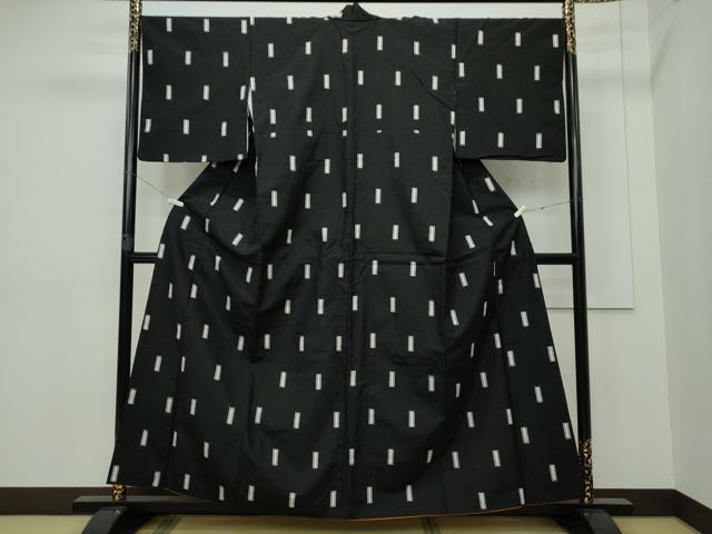 平和屋着物●上質な紬 遊彩飛白 反端付き 正絹 逸品 CAAT0616dy