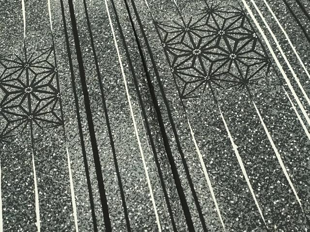 平和屋着物●本場染大島紬 麻の葉文様 正絹 逸品 CAAT0620dy