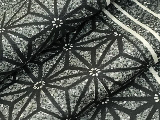 平和屋着物●本場染大島紬 麻の葉文様 正絹 逸品 CAAT0620dy