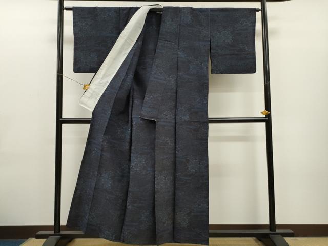 平和屋着物▽本場結城玉紬 単衣 風景文 証紙付き 正絹 逸品 CAAT0762dy