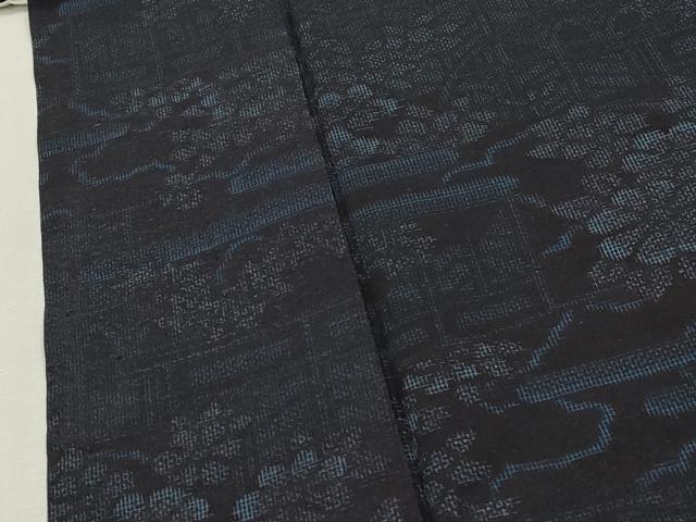 平和屋着物▽本場結城玉紬 単衣 風景文 証紙付き 正絹 逸品 CAAT0762dy