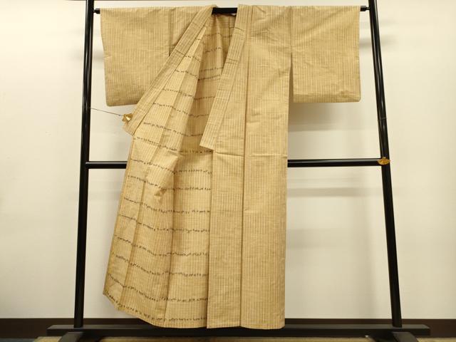 平和屋着物▽上質な紬 単衣 立涌文 正絹 逸品 CAAT0767dy