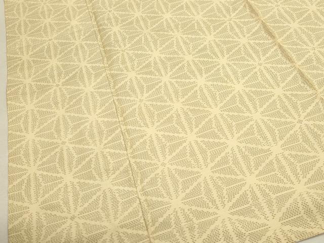 平和屋着物▽本場大島紬 単衣 麻の葉文様 反端付き 正絹 逸品 CAAT0775dy