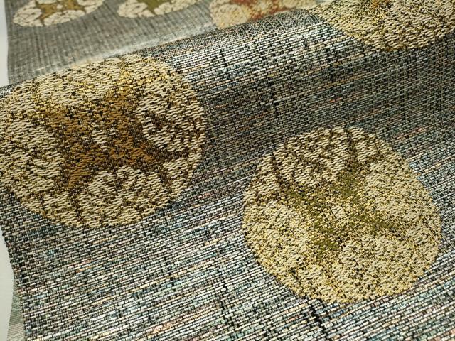 平和屋着物●両面 六通柄袋帯 吉祥丸文 金糸 正絹 逸品 CAAT0865hy