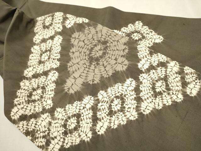 平和屋着物●希少 着物作家 山崎世紀 九寸名古屋帯 紬地 絞り 花菱文 正絹 逸品 CAAT0932hy
