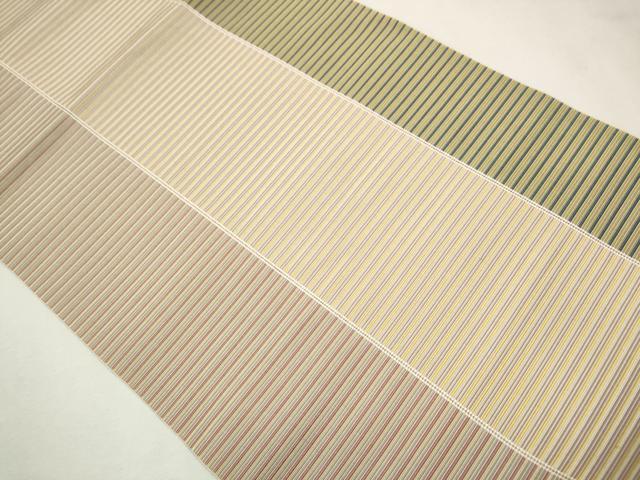 平和屋着物●本場筑前博多織 八寸名古屋帯 横段文 金糸 正絹 逸品 CAAT1169hy