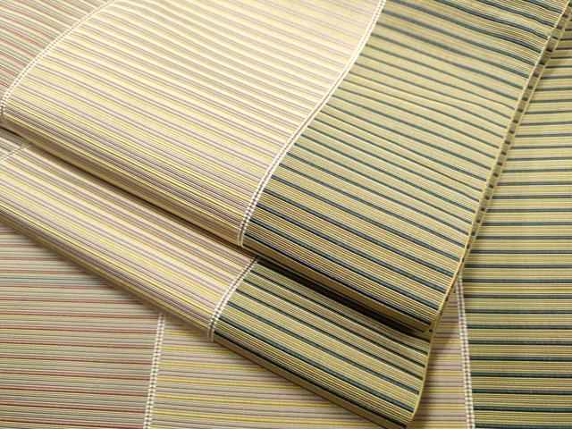 平和屋着物●本場筑前博多織 八寸名古屋帯 横段文 金糸 正絹 逸品 CAAT1169hy