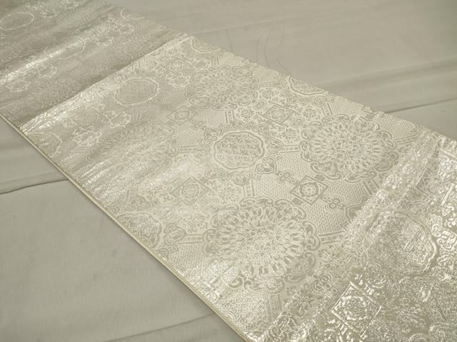 平和屋着物◎六通柄袋帯 正倉院花文 銀糸 正絹 逸品 CAAT4753in