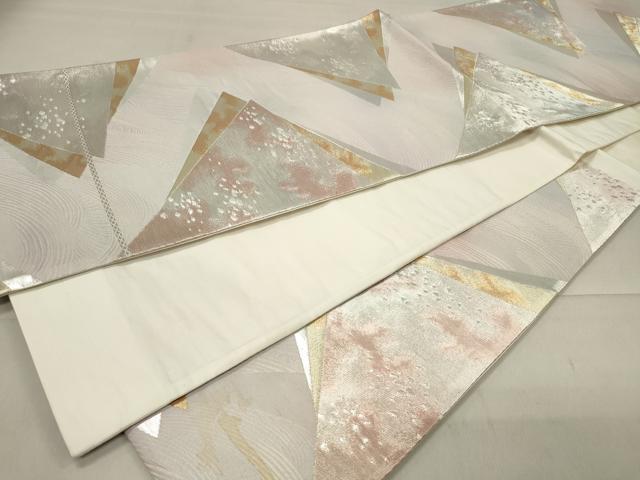平和屋着物◎六通柄袋帯 色紙重ね箔散らし 金銀糸 正絹 逸品 CAAT4760in