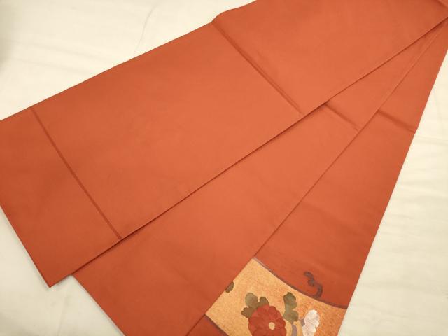 平和屋着物◎太鼓柄袋帯 流水花文 金糸 正絹 逸品 CAAT5170ft