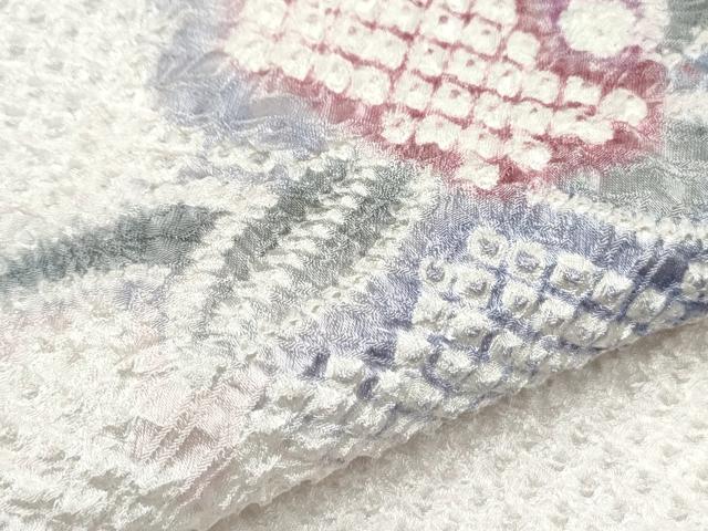 平和屋着物●名門 藤娘きぬたや・総絞り 羽織 解き反物 草花文 羽尺 逸品 CAAT5407th