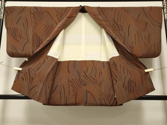 平和屋着物∞男性 道中着 切嵌斜線文 鬼しぼ縮緬 正絹 逸品 CAAT5630id