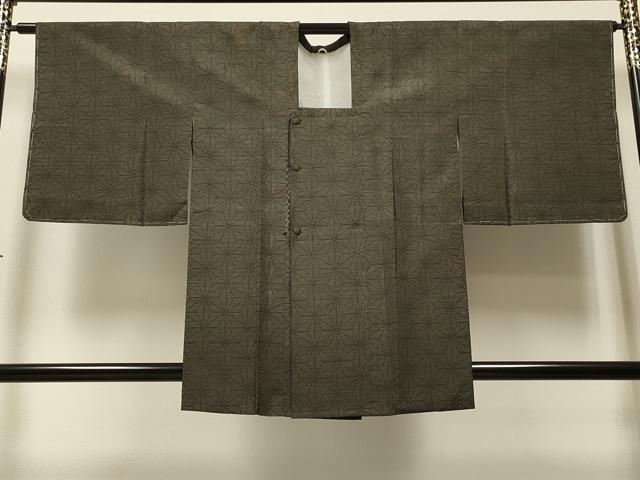 平和屋着物∞本場大島紬 道行コート 麻の葉文様 正絹 逸品 未使用 CAAT5641id