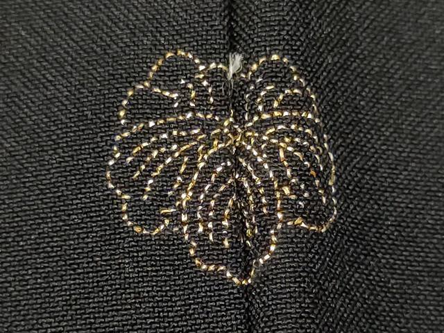 平和屋着物∞羽織 総刺繍 枝花文 黒地 正絹 逸品 CAAT5660id