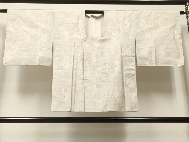 平和屋着物#本場大島紬 白大島 道行コート 枝花文 さが美扱い 正絹 逸品 CAAT5673id