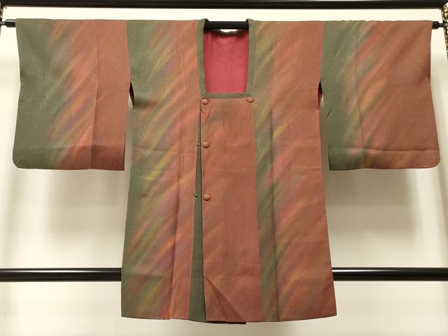 平和屋着物∞道行コート 霞文 暈し染め ロング丈 正絹 逸品 CAAT5682id