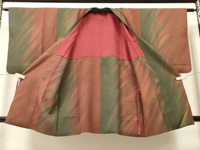 平和屋着物∞道行コート 霞文 暈し染め ロング丈 正絹 逸品 CAAT5682id