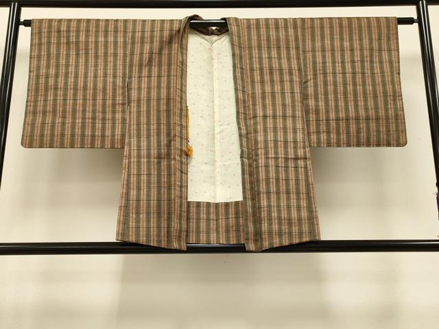 平和屋着物∞羽織 紬地 格子柄 正絹 逸品 CAAT5688id