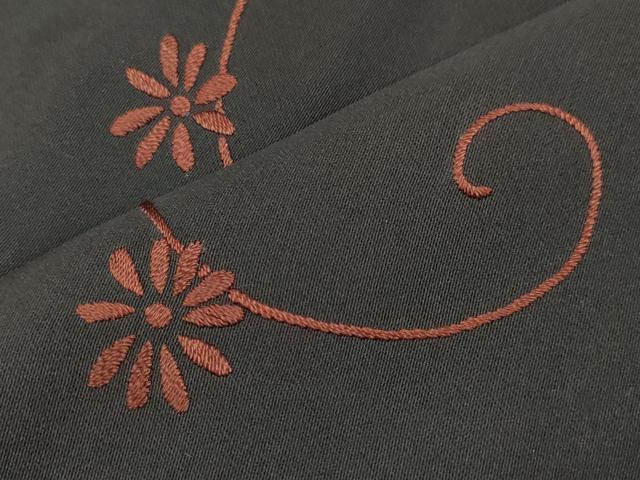 平和屋着物#羽織 総刺繍 花唐草文 黒地 正絹 逸品 CAAT5723id