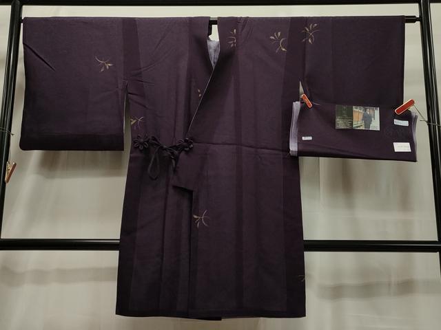 平和屋着物▽道中着 紗 スリーシーズン 春夏秋 塵除け リバーシブル 草花文 金彩 反端付き 伊と幸 ロング丈 正絹 CAAT5877id