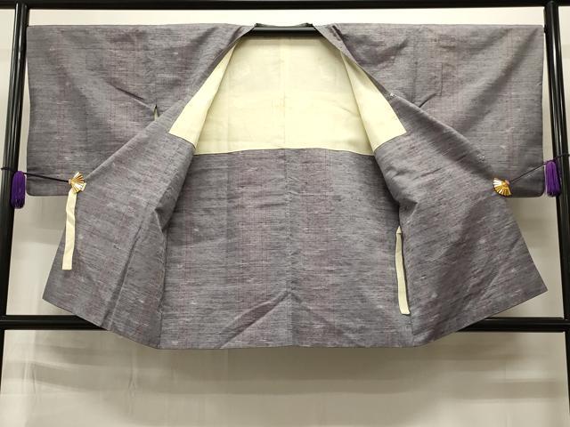 平和屋着物∞道行コート 紬地 間道 正絹 逸品 CAAT5903id