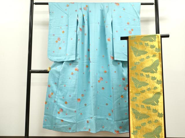 平和屋着物∵女の子 十三参り 子供 祝着・袋帯セット 鞠 金彩 逸品 CAAT6234ze