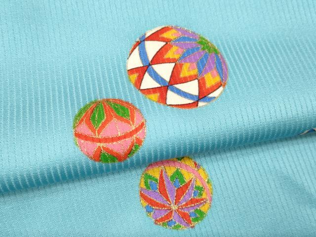 平和屋着物∵女の子 十三参り 子供 祝着・袋帯セット 鞠 金彩 逸品 CAAT6234ze