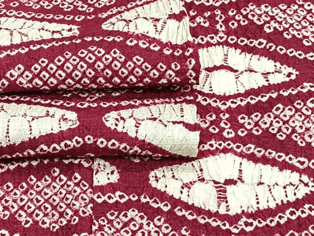 平和屋着物▽上質な紬 単衣 絞り 蜀江文 正絹 逸品 CAAT6543xi