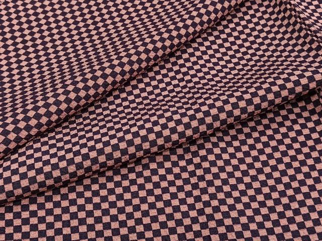 平和屋着物▽上質な小紋 単衣 市松文様 正絹 逸品 CAAT6551xi