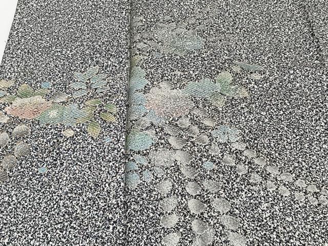 平和屋着物▽訪問着 単衣 辻が花 たたき染め 黒地 金銀彩 正絹 逸品 CAAT6555xi