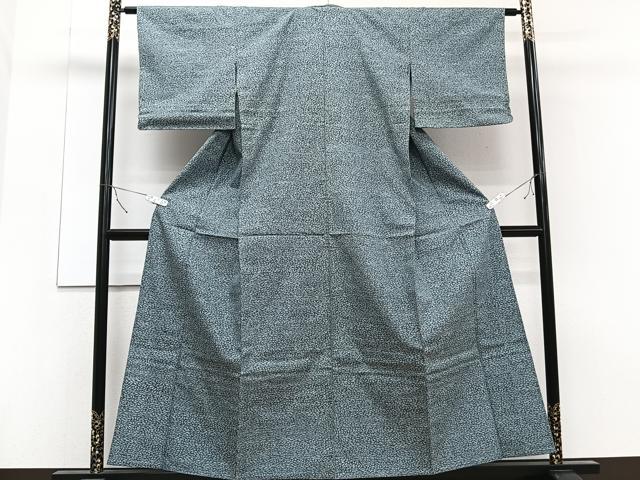 平和屋着物▽上質な紬 単衣 葉尽くし 正絹 逸品 CAAT6557xi