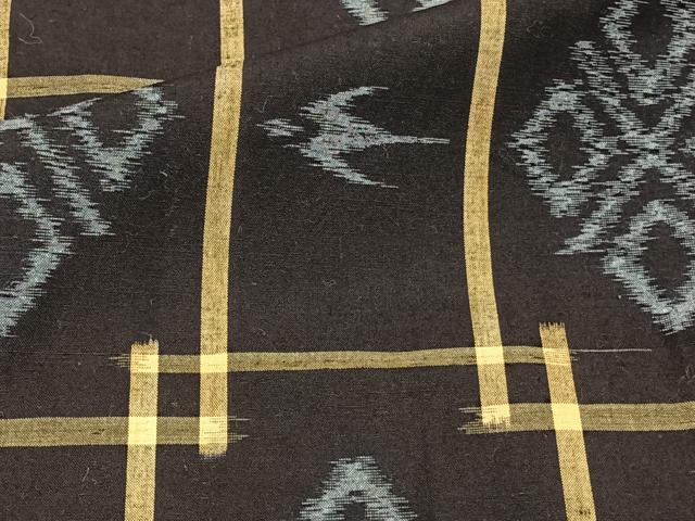 平和屋着物▽綿琉球 単衣 花鳥文 綿 逸品 CAAT6559xi