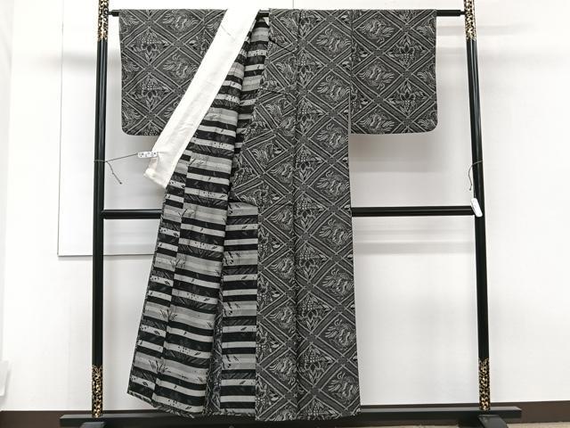 平和屋着物▽小紋 単衣 天井花鳥文 CAAT6563xi