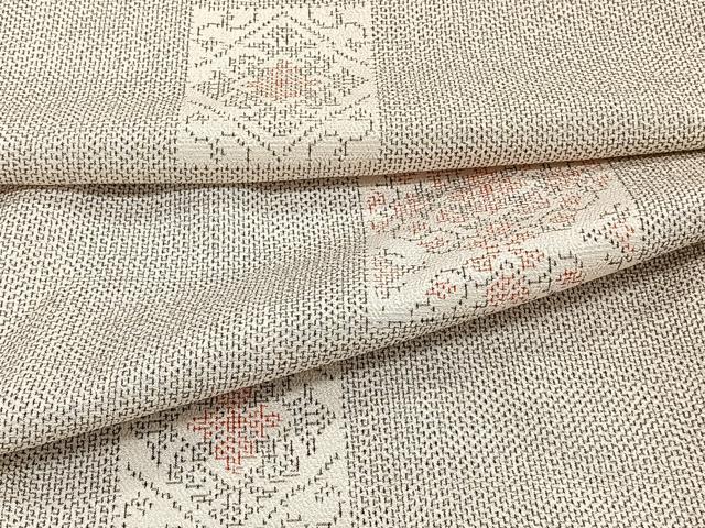 平和屋着物▽本塩沢 単衣 正倉院花文 正絹 逸品 CAAT6595xi