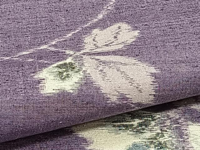 平和屋着物▽上質な紬 単衣 枝葉文 正絹 逸品 CAAT6606xi