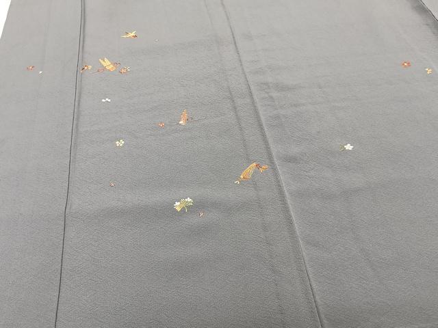 平和屋着物▽訪問着 単衣 総刺繍 駒刺繍 草花楽器文 金糸 正絹 逸品 CAAT6608xi