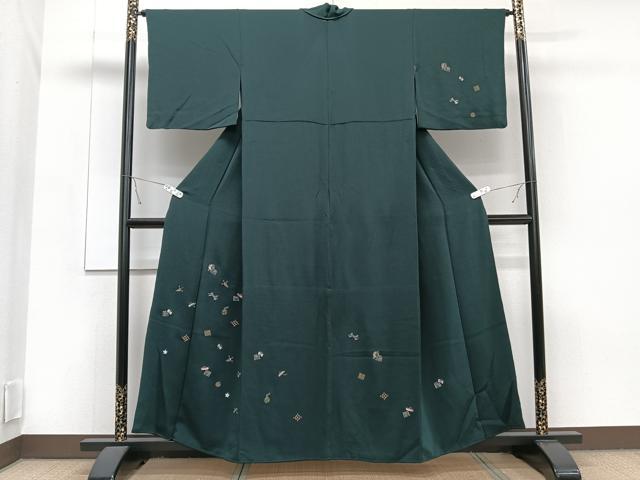 平和屋着物■訪問着 総刺繍 宝尽くし文 金糸 鬼しぼ縮緬 胴抜き仕立て 正絹 逸品 CABJ2977ev