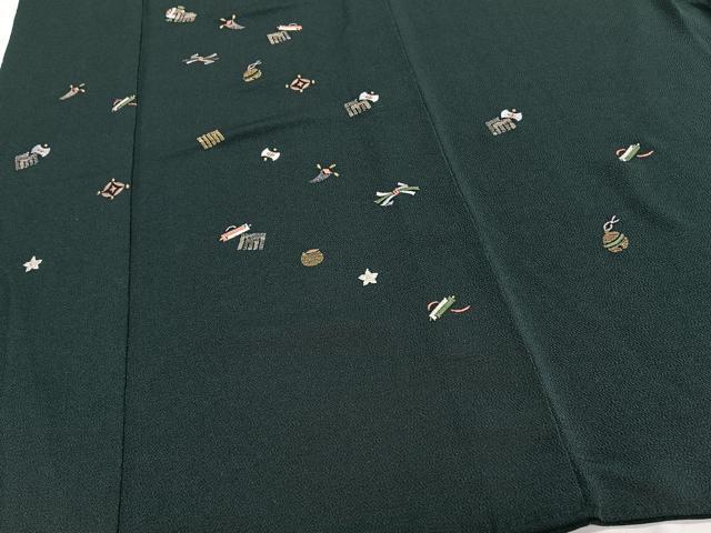 平和屋着物■訪問着 総刺繍 宝尽くし文 金糸 鬼しぼ縮緬 胴抜き仕立て 正絹 逸品 CABJ2977ev