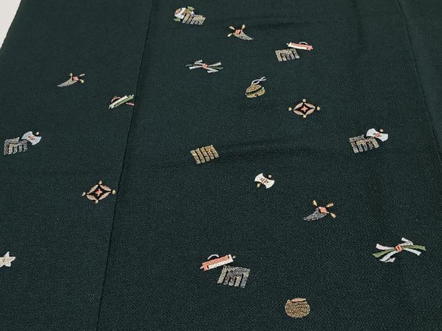 平和屋着物■訪問着 総刺繍 宝尽くし文 金糸 鬼しぼ縮緬 胴抜き仕立て 正絹 逸品 CABJ2977ev