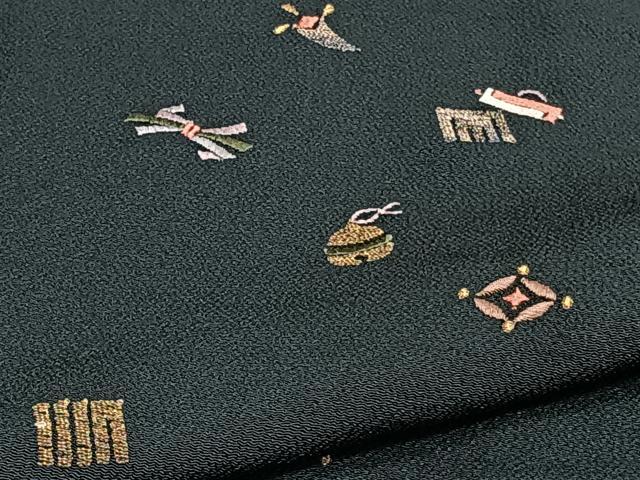 平和屋着物■訪問着 総刺繍 宝尽くし文 金糸 鬼しぼ縮緬 胴抜き仕立て 正絹 逸品 CABJ2977ev