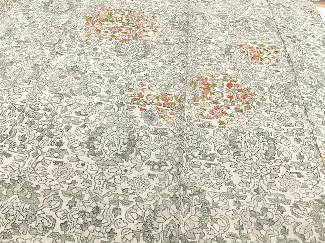 平和屋着物▽訪問着 単衣 草花文 正絹 逸品 CAAT6643xi