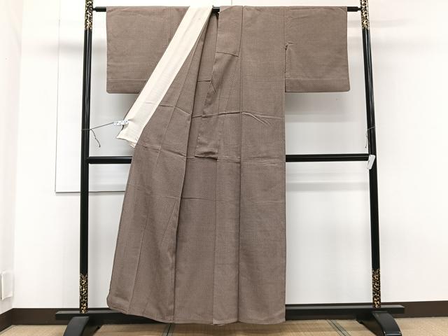 平和屋着物▽本塩沢 単衣 蚊絣 正絹 逸品 CAAT6644xi