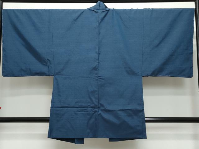 平和屋着物●男性 生つむぎ アンサンブル 濃紺色 証紙付き 正絹 逸品 未使用 CAAT6825vf