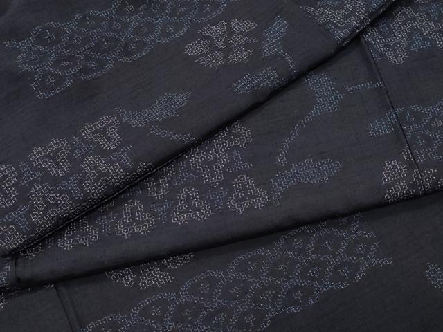 平和屋着物●結城紬 100亀甲 毘沙門亀甲花文 正絹 逸品 CAAT6900vf