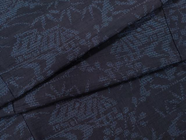 平和屋着物●結城紬 80亀甲 風景草花文 正絹 逸品 CAAT6913vf