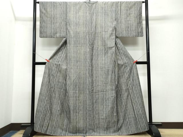 平和屋着物●上質な紬 変わり縞 正絹 逸品 CAAT6955vf